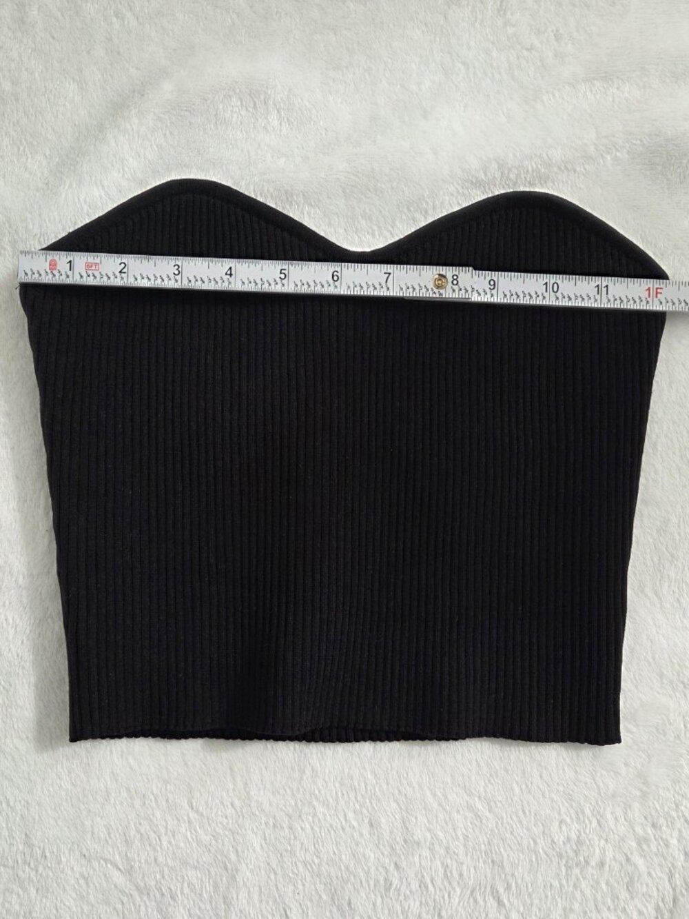 Forever 21 Ribbed Sweetheart Tube Top Large Black Minimalist Going Out Rave NWT - Picture 11 of 11
